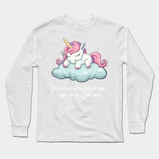 Unicorn taking a nap Long Sleeve T-Shirt